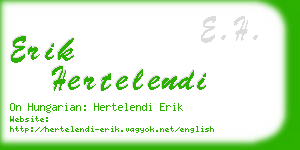 erik hertelendi business card